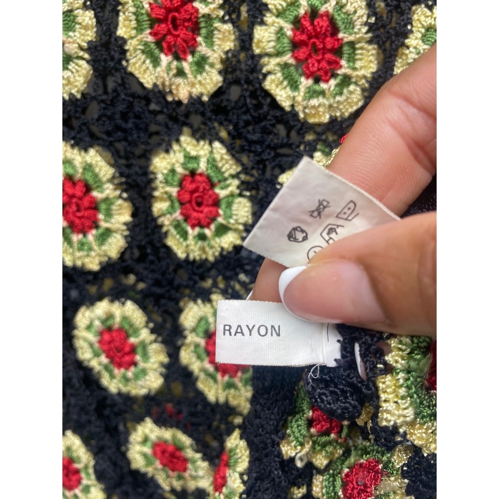 Crochet Granny Square Cardigan Medium Cottagecore Boho Fairy Artsy Indie Y2k - Picture 4 of 6